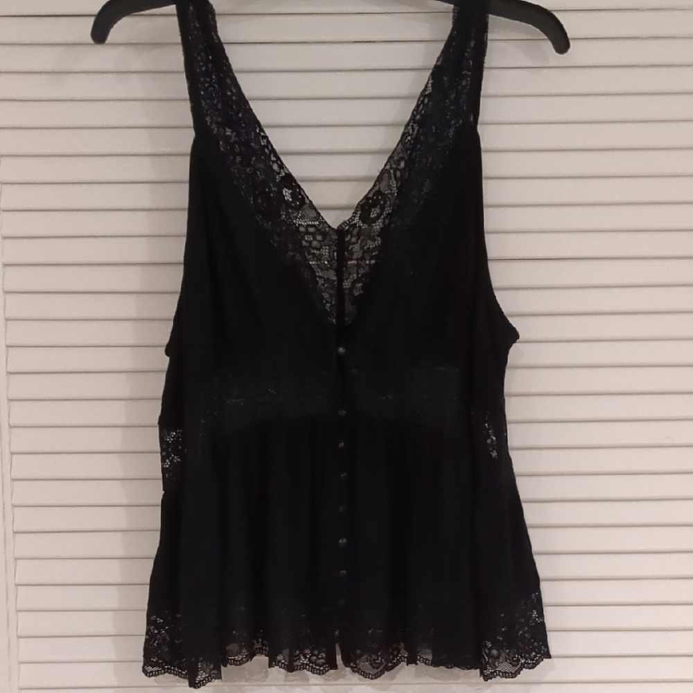 Forever 21 Black Lace Detail Top